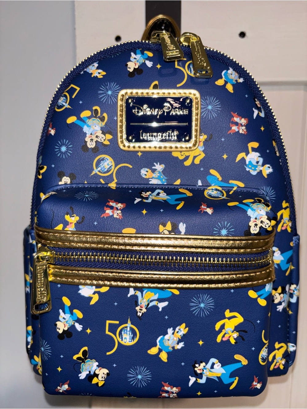 Disney Parks Loungefly 50th Anniversary Mini Backpack - Navy & Gold